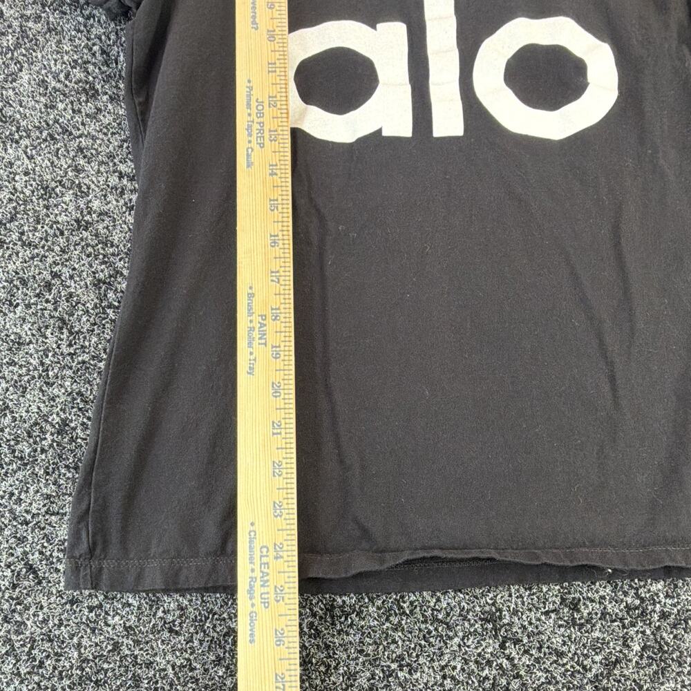 ALO Women’s XL Black Logo Crew Neck Short Sleeve Stretch Knit T-Shirt - Picture 4 of 6